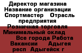 Директор магазина › Название организации ­ Спортмастер › Отрасль предприятия ­ Розничная торговля › Минимальный оклад ­ 39 000 - Все города Работа » Вакансии   . Адыгея респ.,Адыгейск г.